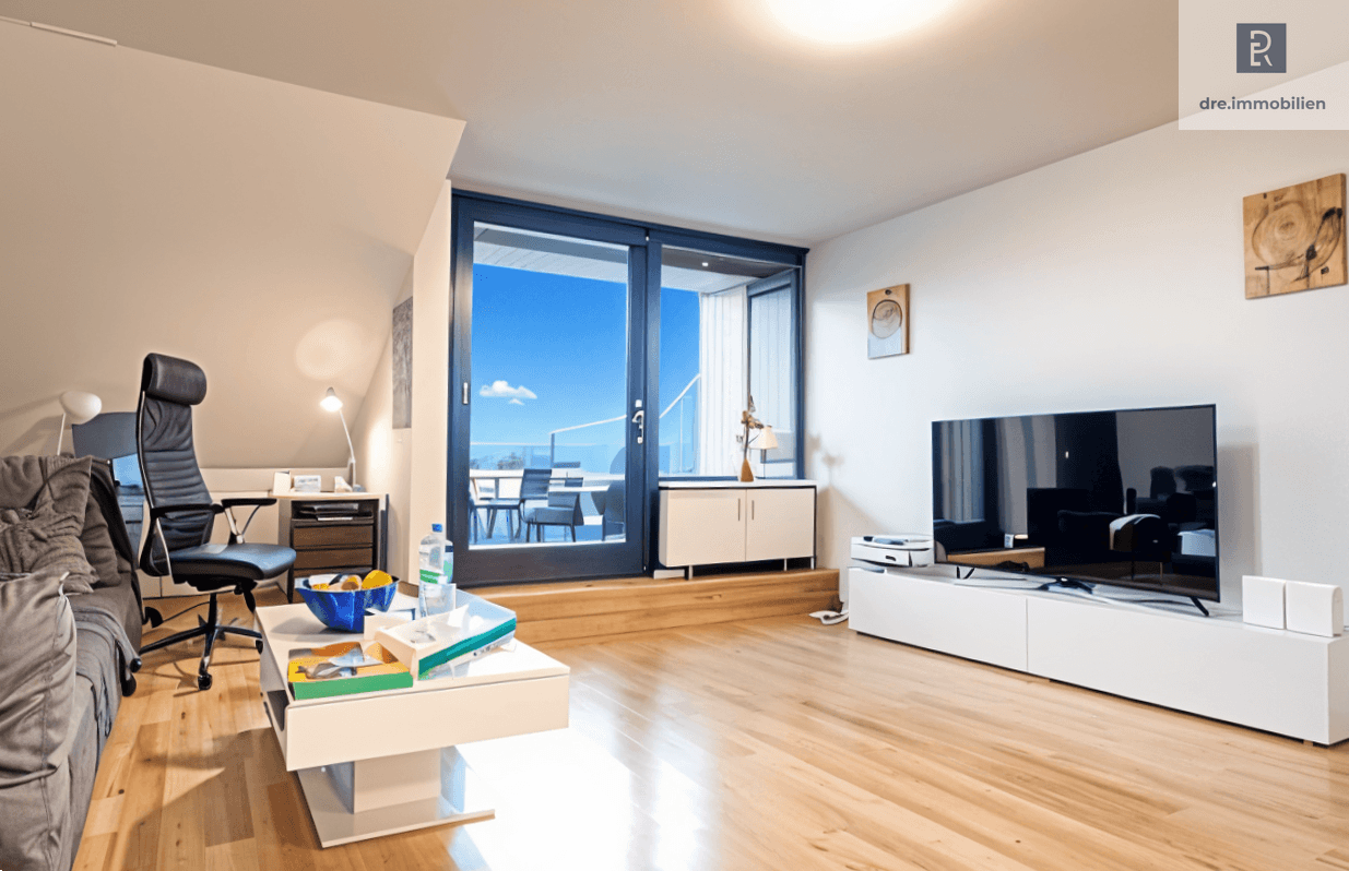 Blick aus Essbereich in Wohnbereich