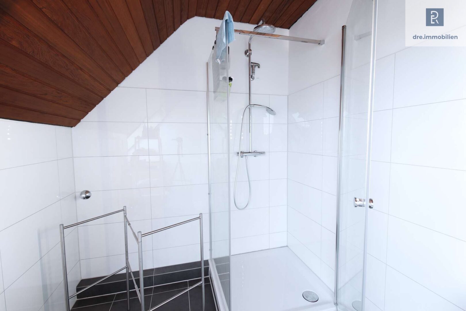 Hauptbad: Moderne Dusche mit klarer Linienführung