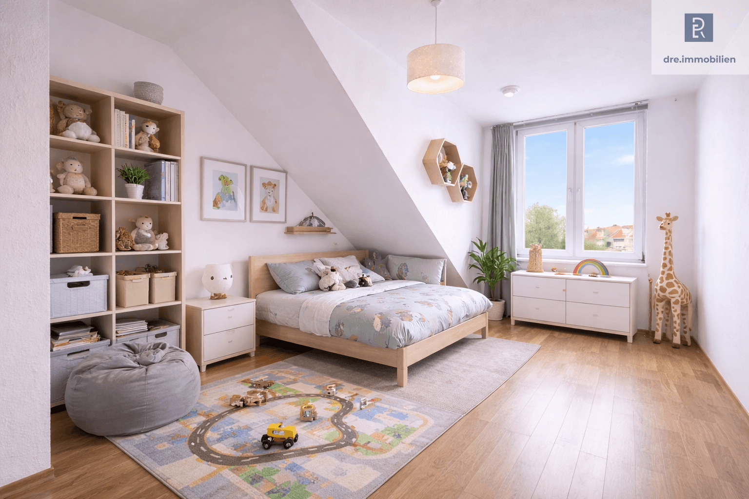 Kinderzimmer (KI gestaged)